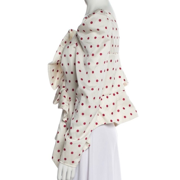 Stylish Polka Dot Off-Shoulder Blouse - Picture 3 of 3